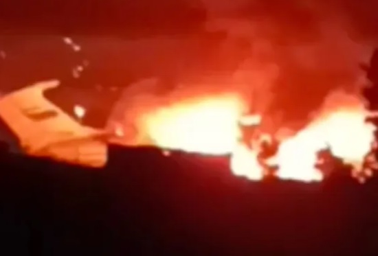 Russian military aircraft, which had reportedly been carrying undisclosed cargo, experienced a catastrophic explosion