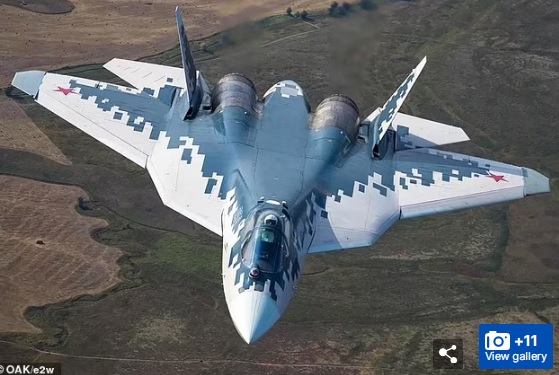 A Ukrainian drone successfully targets and destroys a Russian Su-57 warplane at an airfield